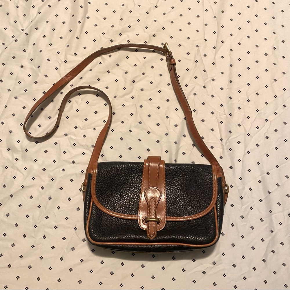 Dooney & Bourke Navy Blue and Brown Vintage Crossbody Shoulder Bag